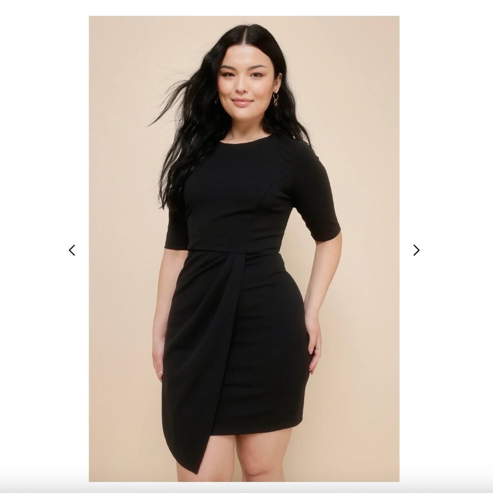 Lulus  Westwood Black Half Sleeve Sheath Dress size Medium NWT